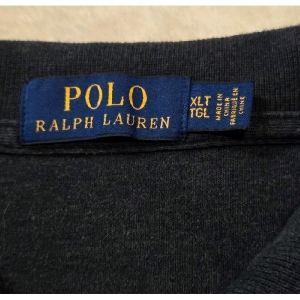 POLO RALPH LAUREN MENS SHORT SLEEVE DARK GRAY POLO SIZE XLT - Picture 3 of 5